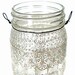 Hand Painted Mason Jar Moroccan Lantern, Lace  Design in White Pearl - on Crystal Clear Glass