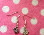 Silver Plated Ace Of Hearts Playing Card Earrings