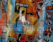 Giclee Print of Original abstract painting- The Long and Short