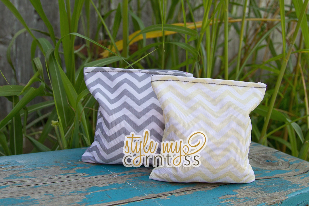 Cornhole Bags - Full Set (8 bags) // Chevron Pattern