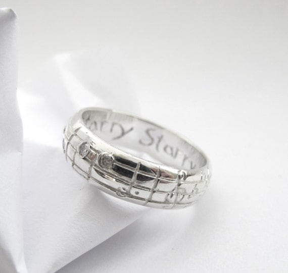 Your Song Diamond Wedding Ring - Real Notes to Any Song - One of a ...