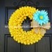 Burlap Wreath, Shabby Chic, Yellow Burlap, Spring Burlap, 23x23 Spring Wreath, Summer Wreath, Burlap Summer Wreath,