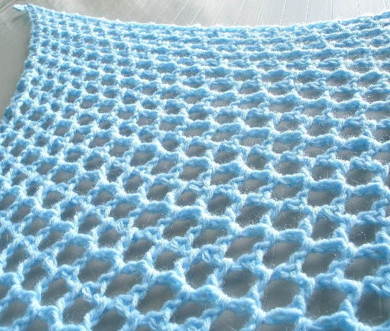 The "Lovey Corral" - Crochet Toy Hammock - Stuffed Animal Organizer in Baby Blue - Ready-to-ship