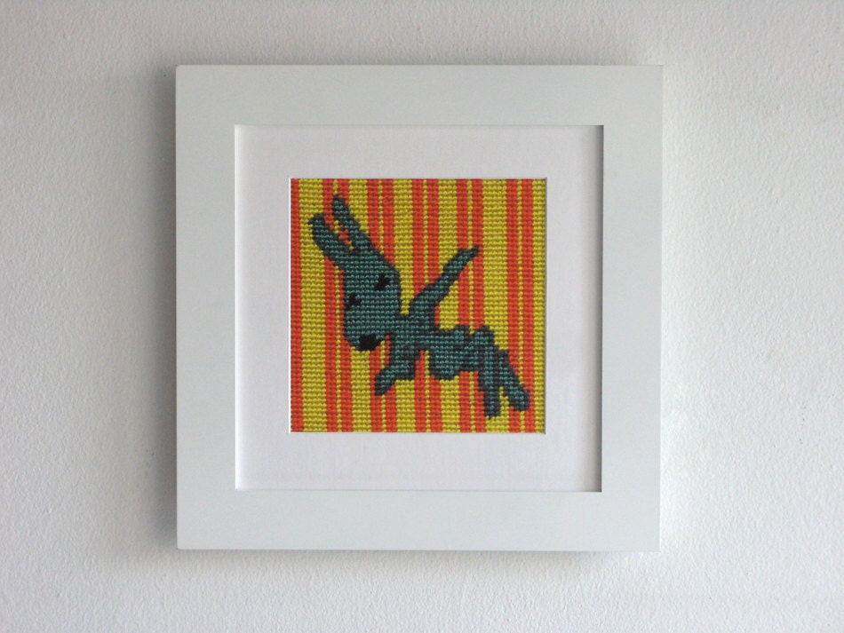 Green Rabbit Anthropomorphic Art Print