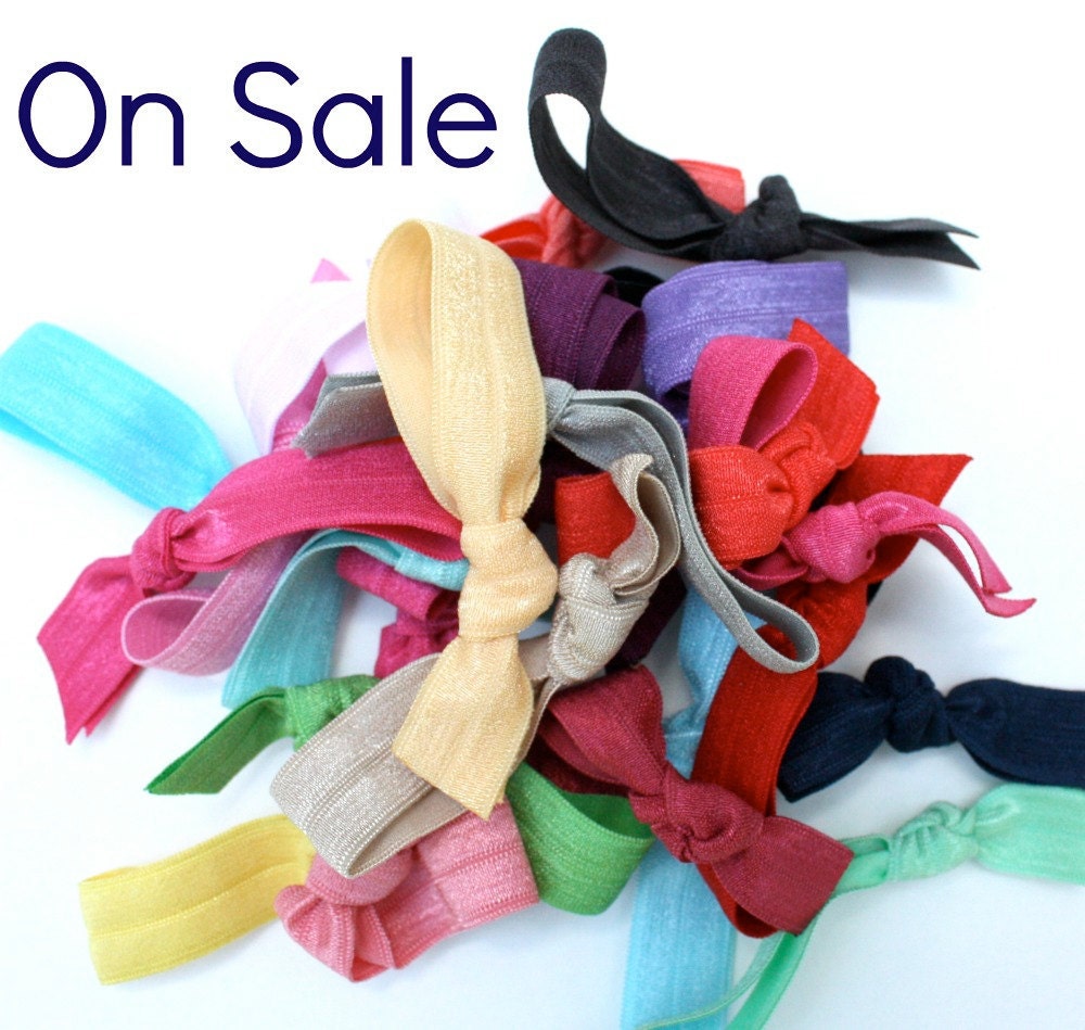 Women's Elastic Hair Tie Grab Bag (15) - Ribbon Hair Ties Gift Set - Emi Jay Inspired Yoga Hair Bands, Bracelets - Stretchy Hair Accessories