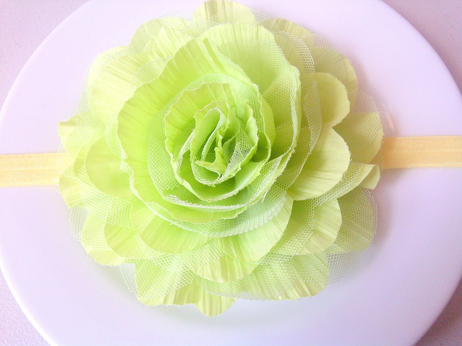 Baby Girl Headbands, Green Flower Headband, Girl Headbands, Headbands, Baby Girl Hair Accessories