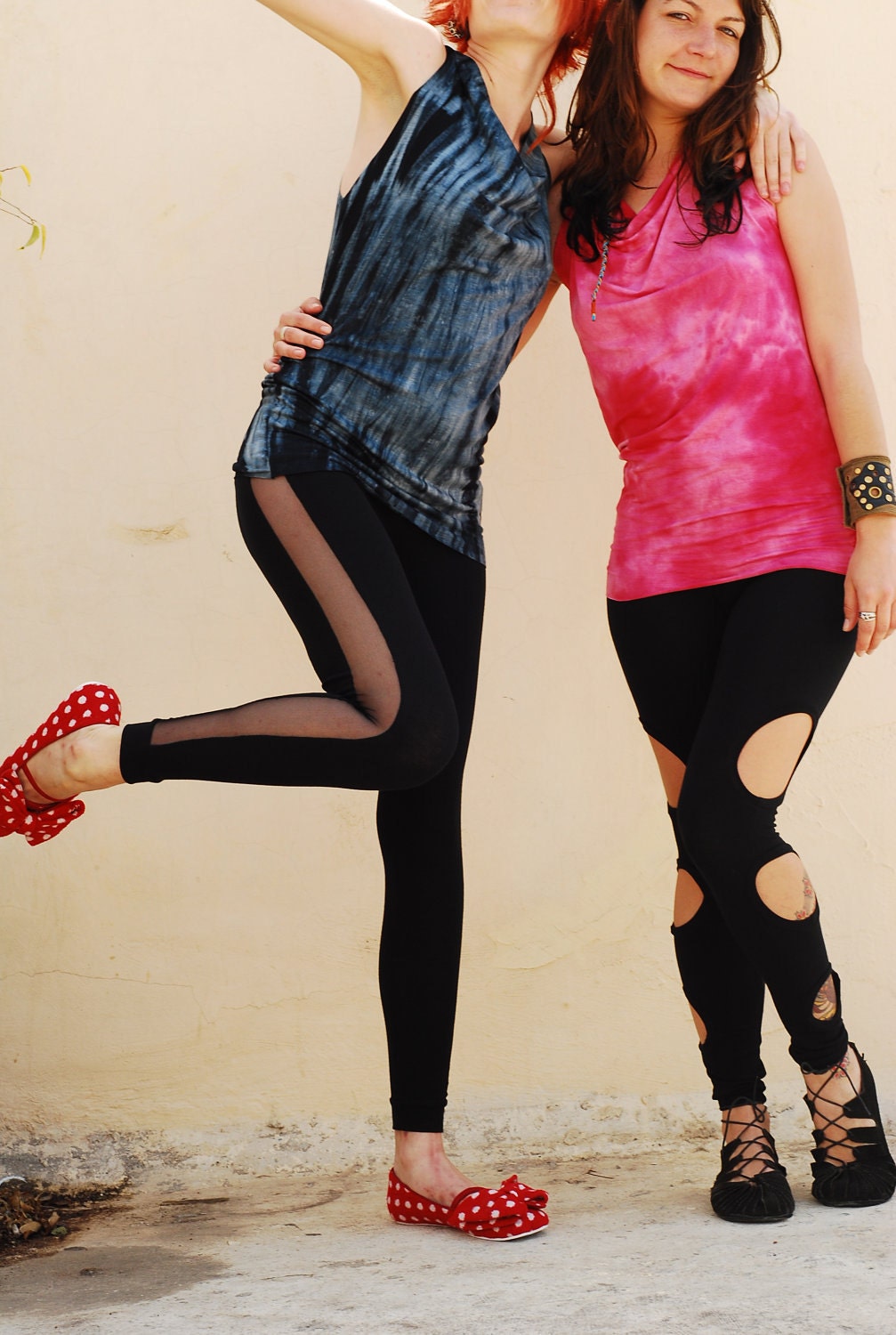 Sheer , Lace, Transparent Black Leggings