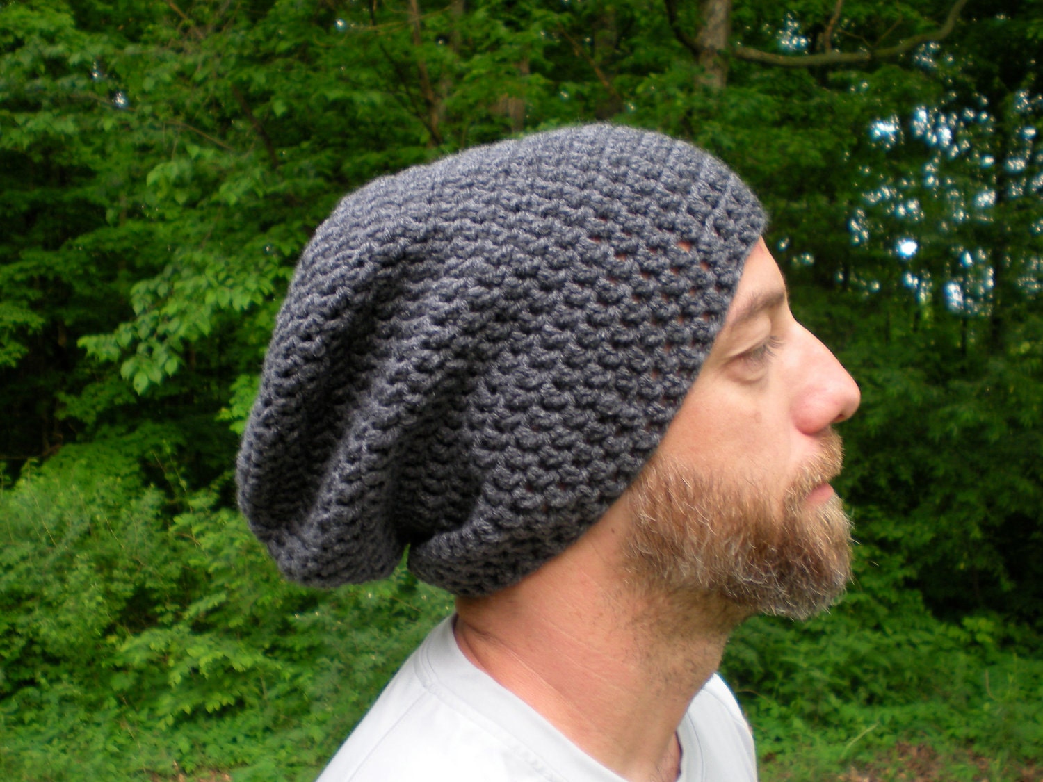 Men's Perfect Slouch-  Unisex, choose your color, slouchy beanie, crochet hat, men, Made to Order
