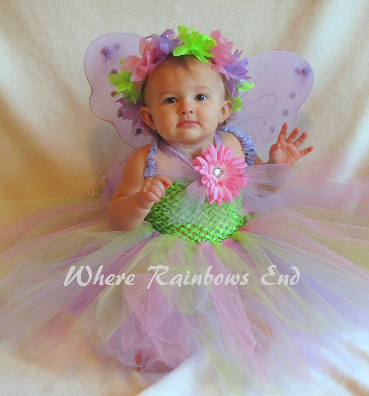Tinkerbell inspired Tutu set sizes 9-12m, 12-18m.