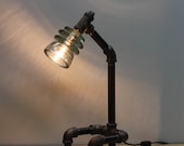 Glass Insulator Desk Lamp Retro-Industrial Styling