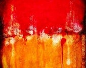 ON SALE Large Red and Gold Painting, Abstract, Acrylic and Mixed Media on Canvas, Contemporary, Modern, Textured