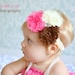 Shabby Chiffon Flower Headband in Neopolitain Colors