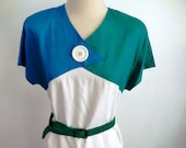 80s Abstract Button Dress