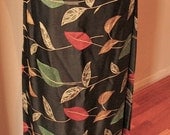 Vintage 1930s Black Satin Brocade 'Autumnal' skirt