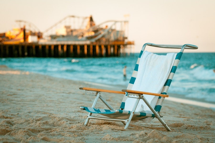 Seaside Heights, New Jersey Summer Photography, Carnival Photo, Casino Pier and the Ocean, Summer Fun, Beach Photograph 5x7