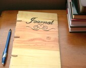 Heart Journal - Notebook Wood Burnt - Custom Cover Work