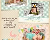 Birth Announcement Template - BA119 INSTANT DOWNLOAD