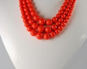 German Faceted Orange Bead Demi Par