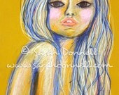 A4 Print Wall Art Decor Original Abstract Artwork Illustration Mixed Media Girl Woman Painting Digital Paper Glicee Australian Artist