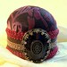 CLEARANCE Pincushion needlecraft Rococo Chocolate Cherry wine brown burn out velvet felt Baroque Pin Cushion tortoiseshell tagt tagtteam