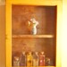 Rustic Storage Cabinet - 4.5" shelf - 2 shelf wood cabinet with wire door - AVAILABLE NOW