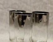 Silver Mercury Glass Hi-Ball Glasses - Set of 3