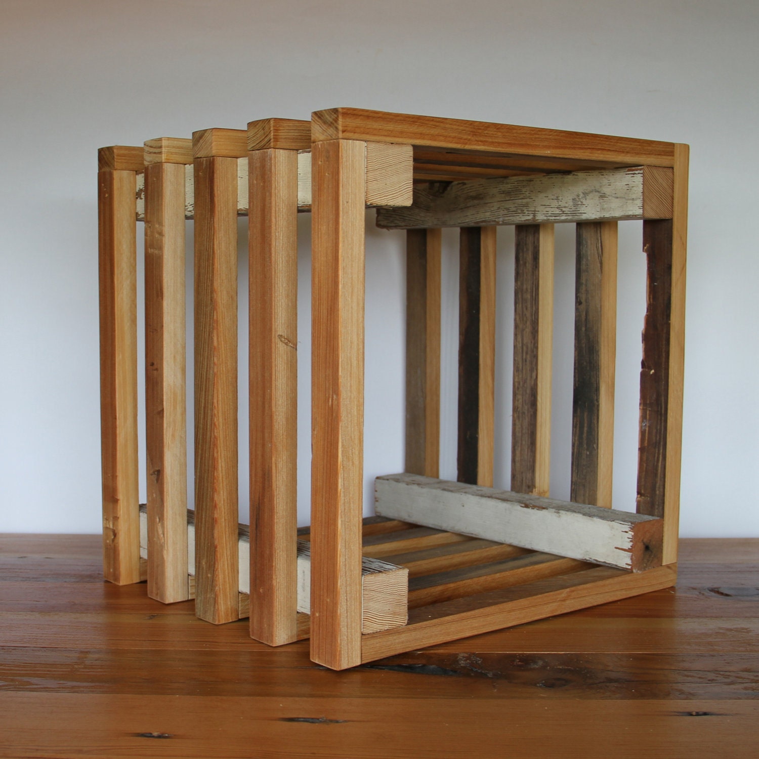 Wood Crate Centerpiece Prop New Orleans Reclaimed Wood Wedding Decor White Spindles
