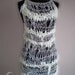 Knitted loose sweater white vest with  satin  cotton ribbons