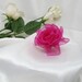 Small Iridescent Fuchsia Organdy Ribbon Rose