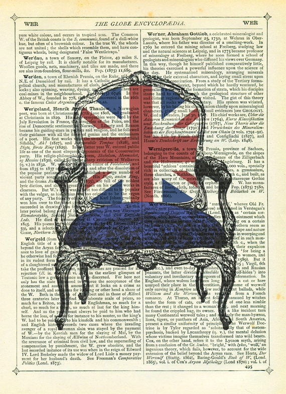 Jubilee Union Jack Chair Dictionary Art Print Vintage Upcycled Book Page Collage