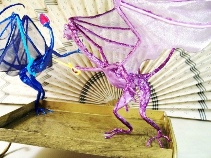 Dragon Art Sculpture: Dragons Dueling with Swords
