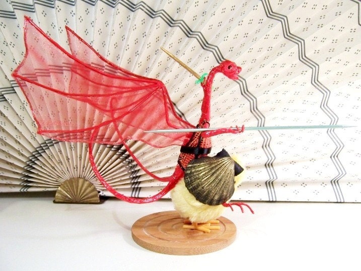 Dragon Knight Art Doll: Sir Rufus, Jousting Red Dragon with Lance, Shield and Sword