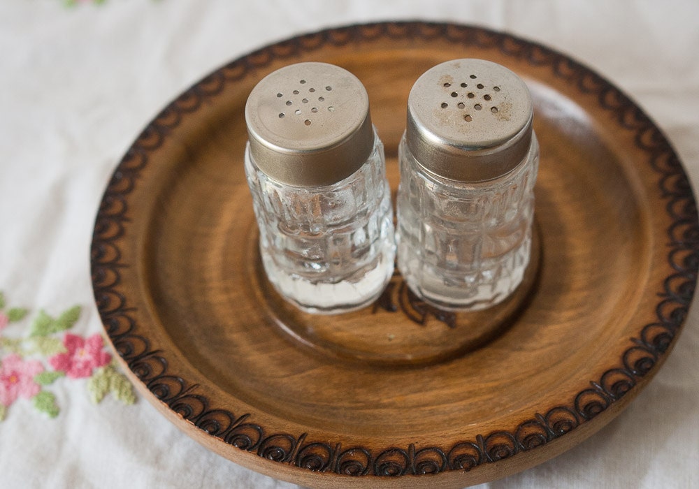 Vintage French Glass Salt & Pepper Shakers