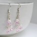 Pink Drop Earrings - Pink Crystal Earrings - Silver Dangle Earring