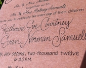 Calligraphy Wedding Invitations Kraft Paper