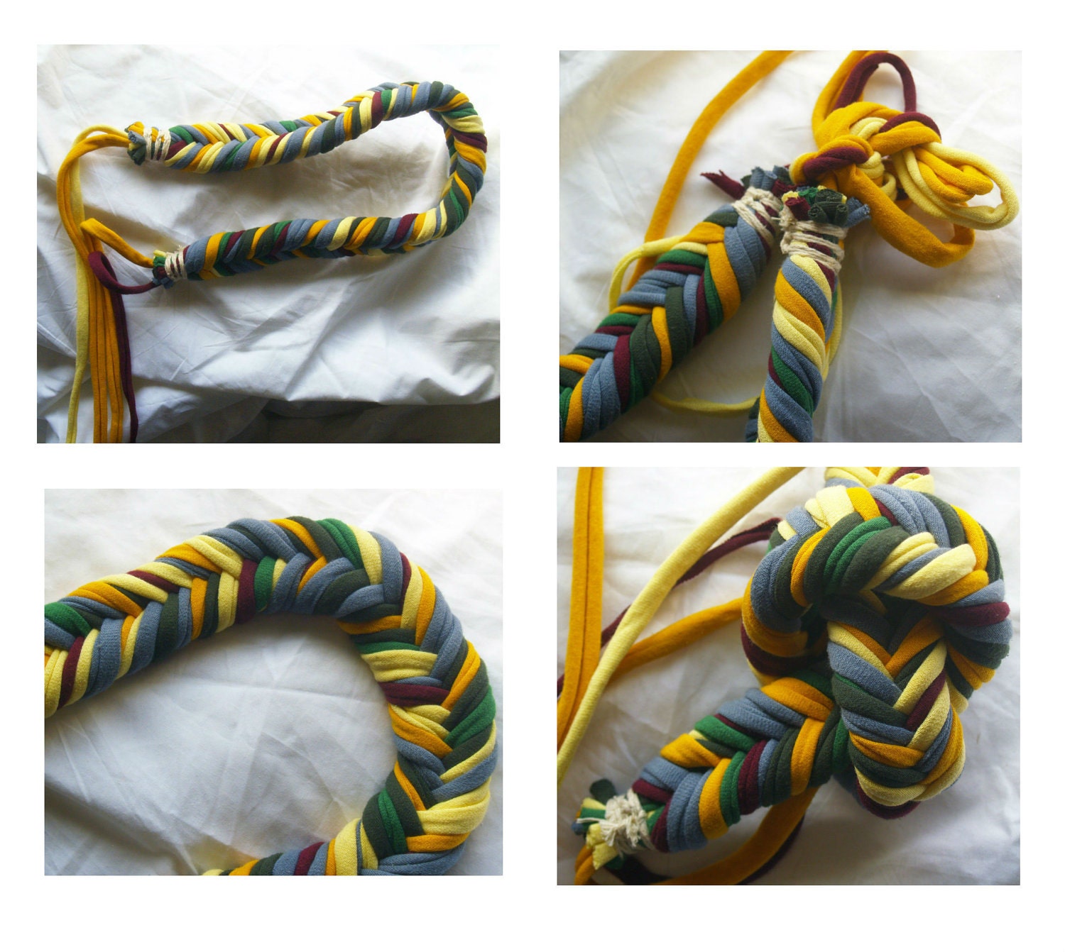 Fishtail Necklace Braided with Recycled T Shirts
