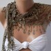 Caramel / Elegance Shawl / Scarf with Lacy Edge