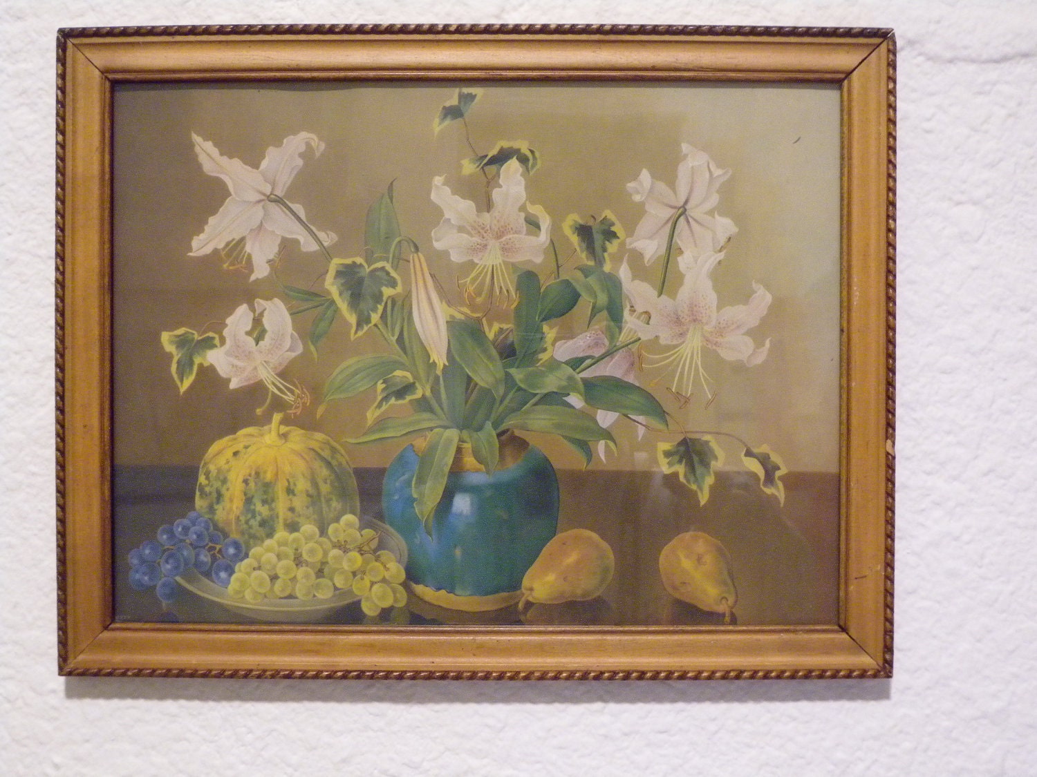 SALE Vintage Floral Oil Painting Print
