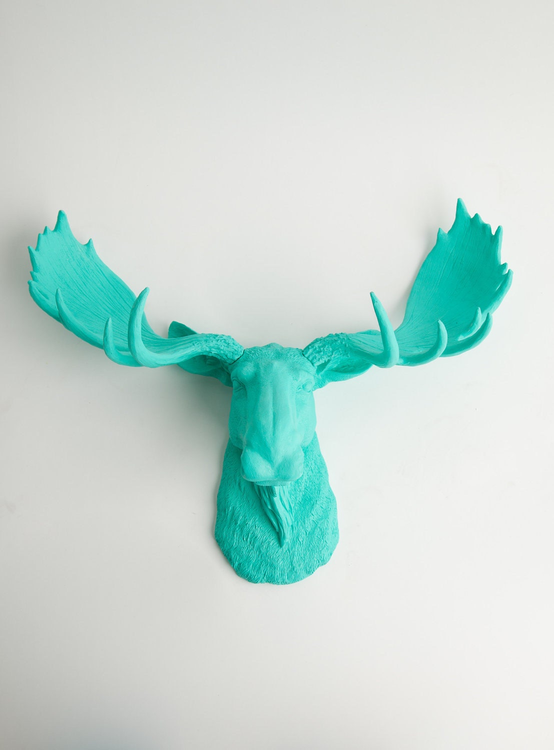 The Tiffany - Turquoise Resin Moose Head- Moose Resin Turquoise Faux Taxidermy- Chic & Trendy