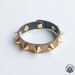 Shiny bronze leather spiked bracelet