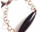 Bracelet Black Onyx and copper handmade links