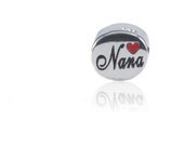 Nana Heart Sterling Silver Charm Bead For European Charm Bracelets Compatible with Most Brands
