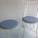 Vintage Mid Century Metal Cafe Chairs with Upholstered Seats  SHIPPING INCLUDED