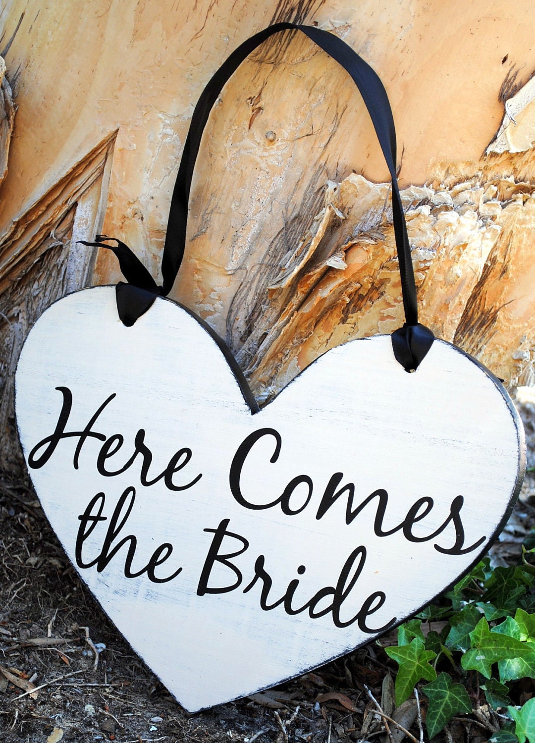 Here Comes The Bride Custom Wedding Sign JUST By SignsToLiveBy