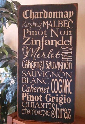 Wine Typography/Subway Word Art Sign