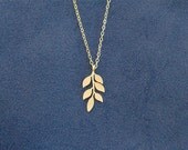SALE - Pretty Gold Leaf Necklace - Leaf Pendant on 14K Gold Filled Chain - Handmade Simple Minimalist Jewelry, Modern Jewelry
