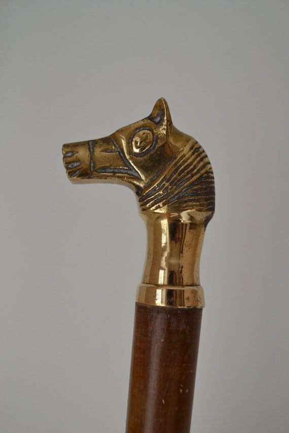 Horse Head Walking Stick Handle Figure Top by AuralesArtifacts
