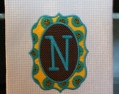 Custom Personalized White Waffle Weave Applique Kitchen Towel Dish Cloth