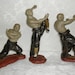 Vintage Stoneware Three Kung Fu Figurines