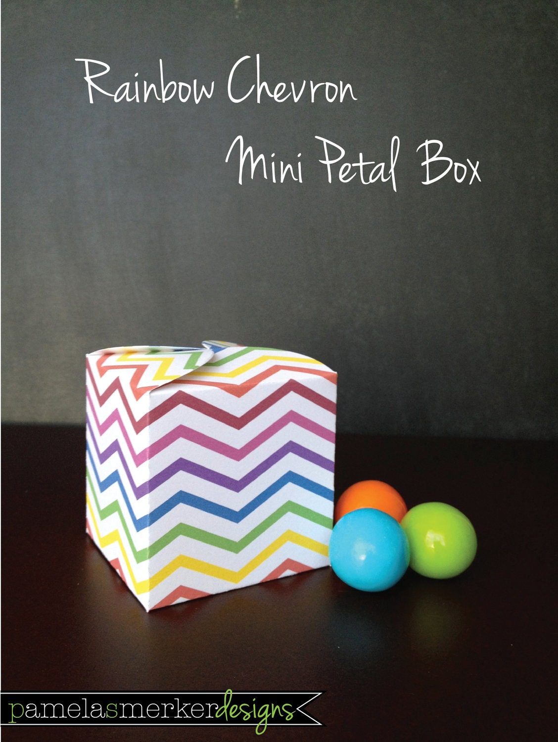 Rainbow Chevron Mini Petal Favor Box